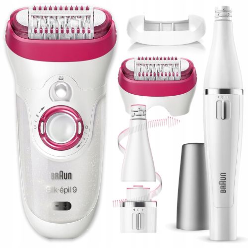 Depilator BRAUN Silk-epil 9 + depilator do twarzy wąsika brwi – BONUS PACK